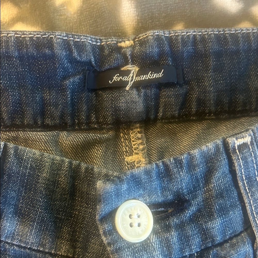 7 For All Mankind Blue Cropped Jeans - Picture 2 of 6